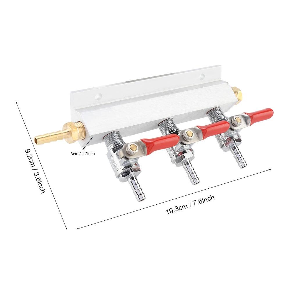 Muti 2/3/4 Way Homebrew CO2 Air Gas Distribution Manifold Splitter Draft Beer Kegerator 1/4 Barb Tools For Homebrew Beer Brewing: 3 Way