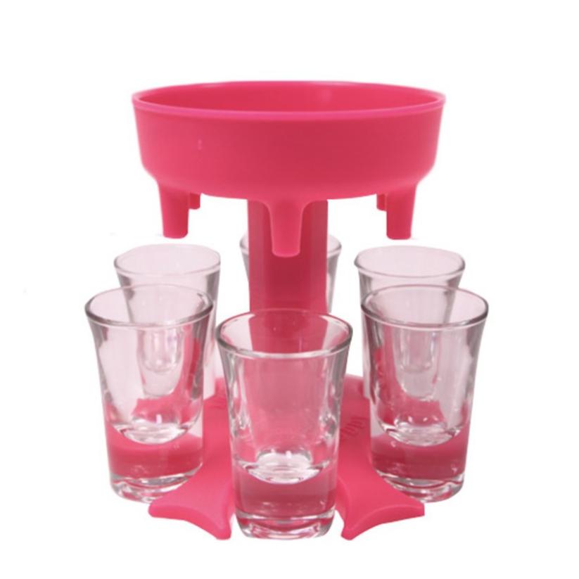 6 Shot Wine Glass Dispenser Holder Caddy Liquor Dispenser Party Beverage Drinking Games Glass Dispenser Party Bar Accessory