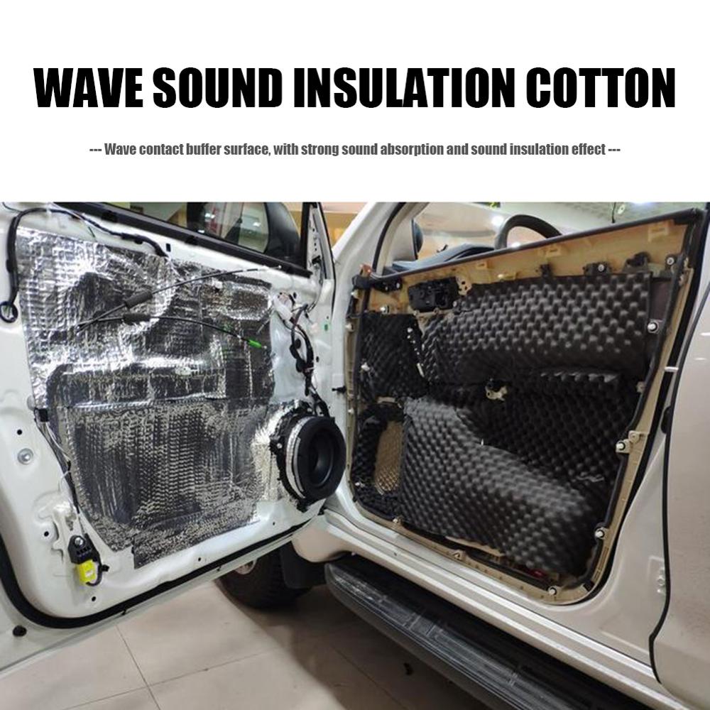 Alfombrilla amortiguadora de sonido para coche, 50x80cm, 18mm de grosor, aislamiento del capó, pegatina de algodón de espuma térmica para motor
