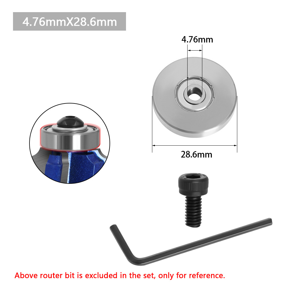 Duurzaam Staal Lagers Accessoires Kit Past Voor Frees Hoofden En Schacht Top Gemonteerd 1/2 3/8 3/4 Lager &amp; Stop ring Set: H