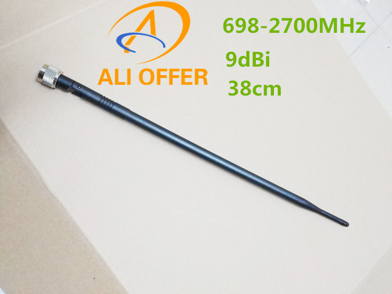 698-2700 MHz 4G Rubberen Antenne, 9dBi Whip Antenne voor 700/800/900/1800/1900/2100/2600/2700 MHz GSM DCS 3G 4G Repeater