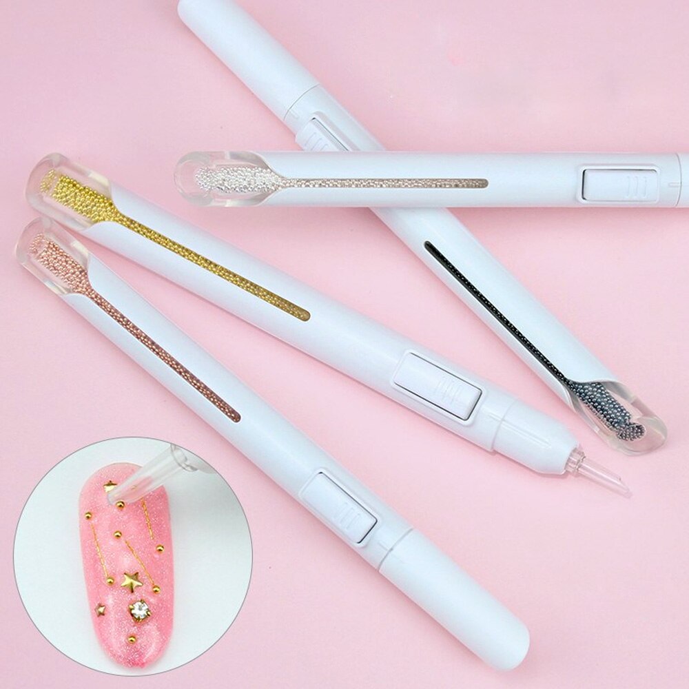 0.8mm stalowe koraliki owocobranie rozsianych długopis koraliki robić paznokci zbieracz długopis wybierać w górę profesjonalna mała piłka kawior manicure długopis robić kropek ozdabianie paznokci