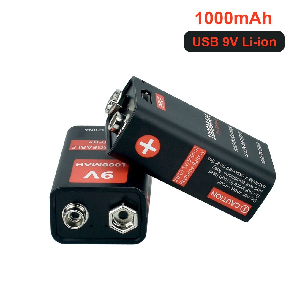 9V 1000mAh li-ion Rechargeable battery Micro USB Batteries 9 v lithium for Multimeter Microphone Toy Remote Control KTV use