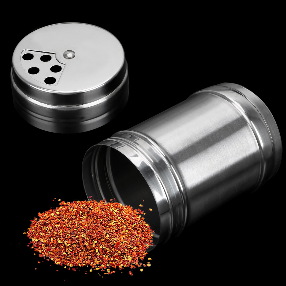 Spice & Pepper Shakers Tandenstoker Jar Kruidkruik Roestvrijstalen Barbecue Cruet Roterende Cover Multifunctionele Komijnpoeder Zout