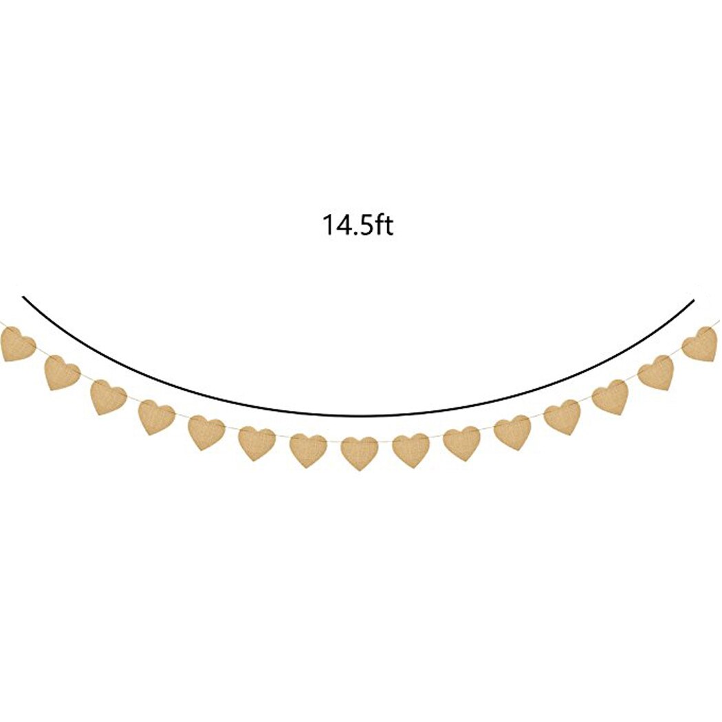 Party Banner Heart Shaped DIY Hanging Banner Pennant Banner for Wedding Valentine Baby Shower Party Decor