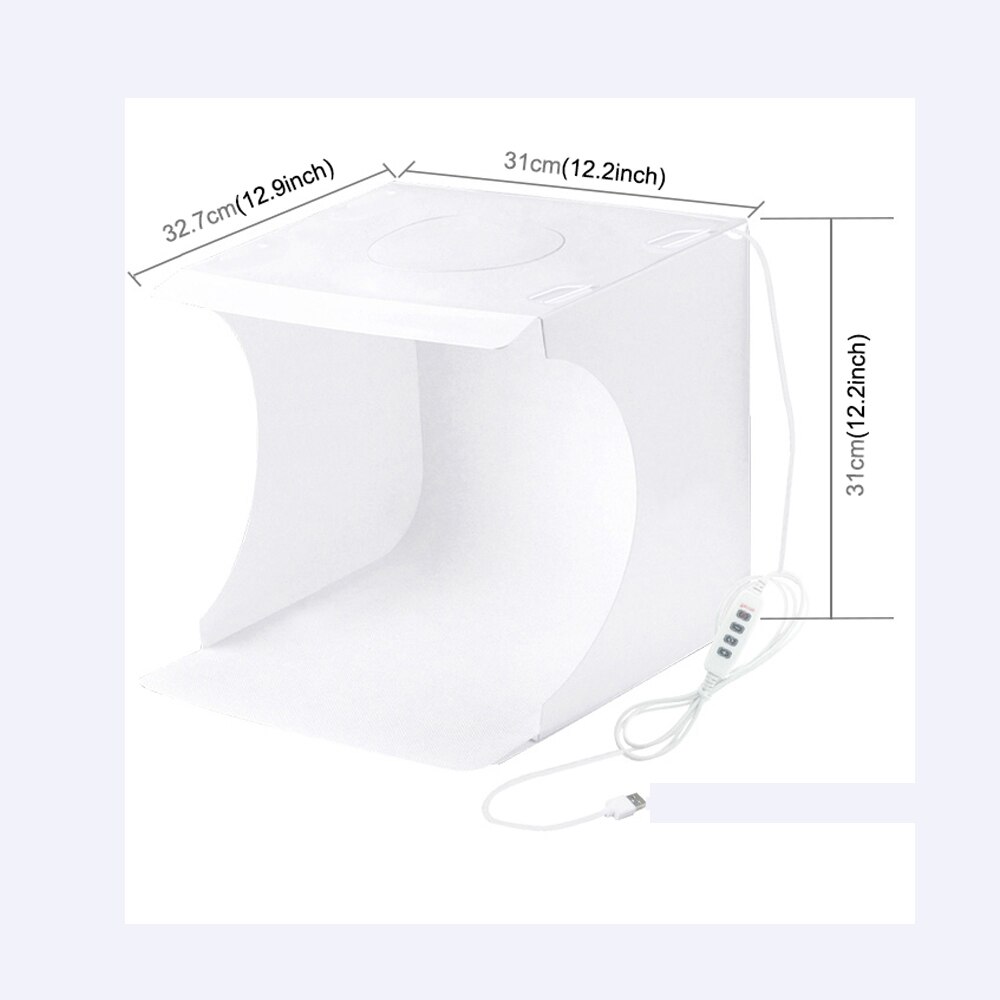 Mini foldbar lysboks fotobaggrundssæt studieboks led 30cm dslr kamera skydetelt 6 baggrund videofotografering lysboks