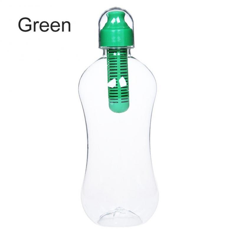 550Ml Plastic Water Hydratatie Filter Bobble Fles Draagbare Outdoor Wandelen Travel Gym Filtering Drinken Flessen Fietsen Waterkoker: green