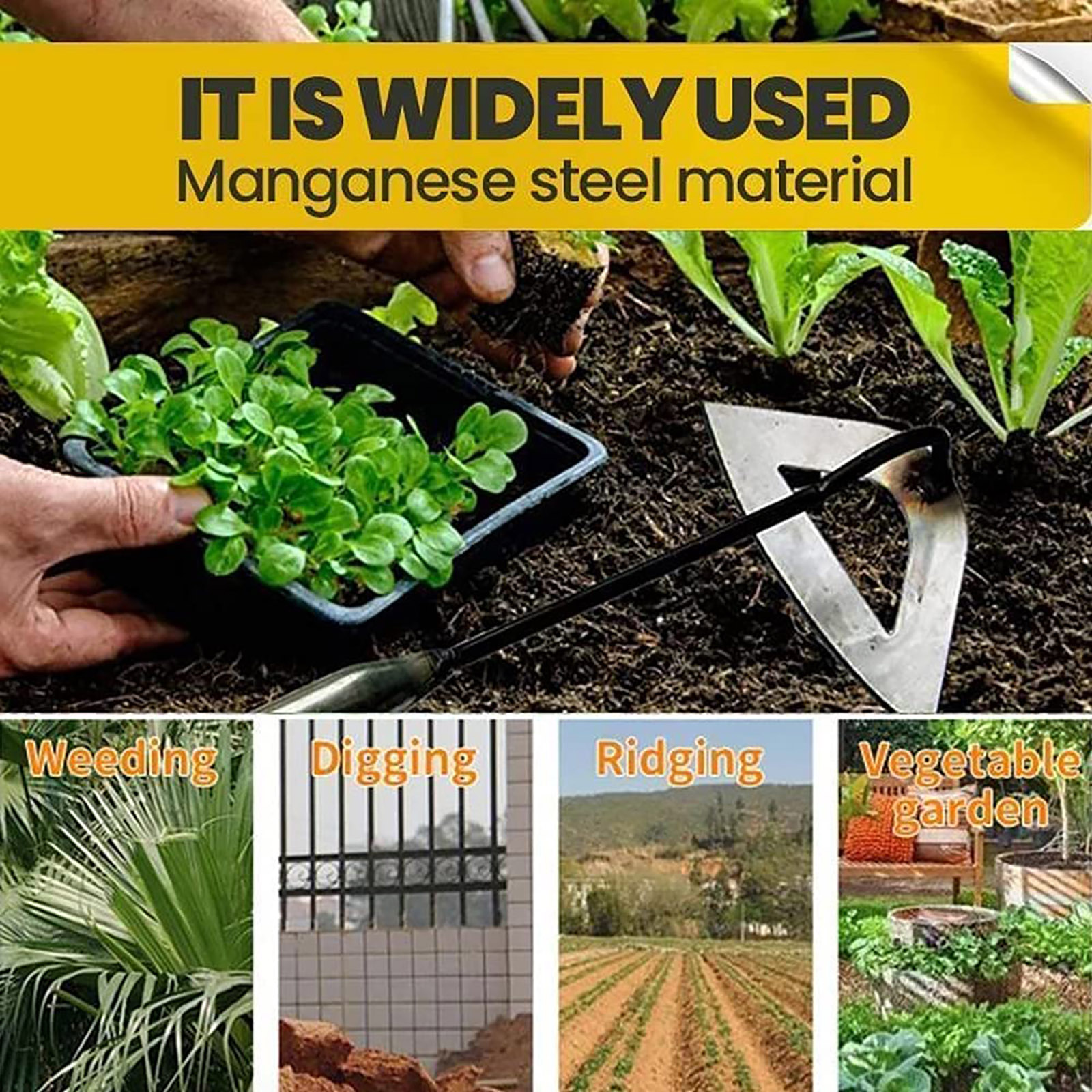 Grape Hoe | Wide hoe for fast weeding. Heavy-duty