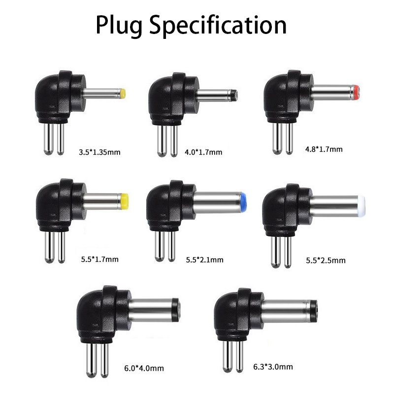 DC 96W 4-5A 12V/15V/16V/18V/19V/20V/24V Adjustable Universal Power Adapter Charger with 8pcs Adaptor Tips for DELL Lenovo Laptop