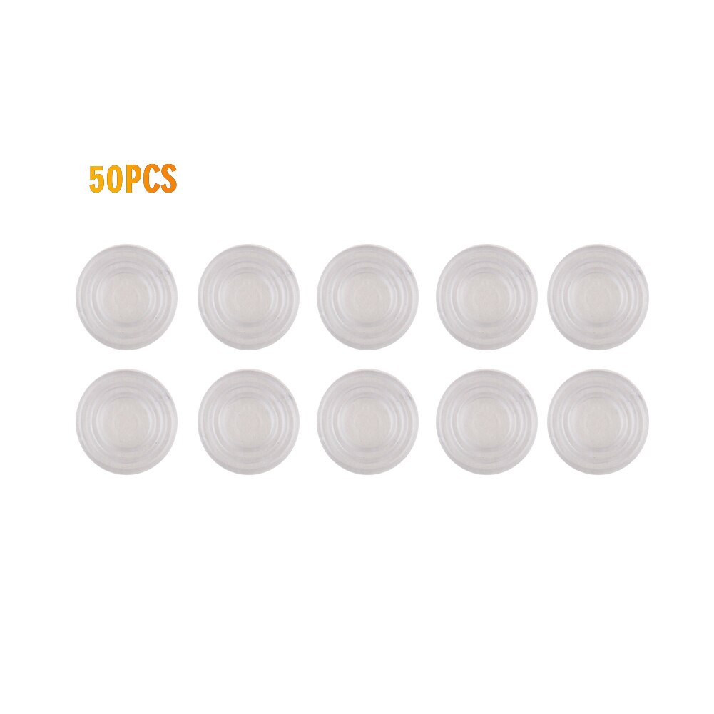 50 stuks zachte accessoires, gemakkelijk te gebruiken, antislip glazen tafelbladbumpers, ronde kastdeur, kleine, doorzichtige, niet-klevende hardware met schroefdraad