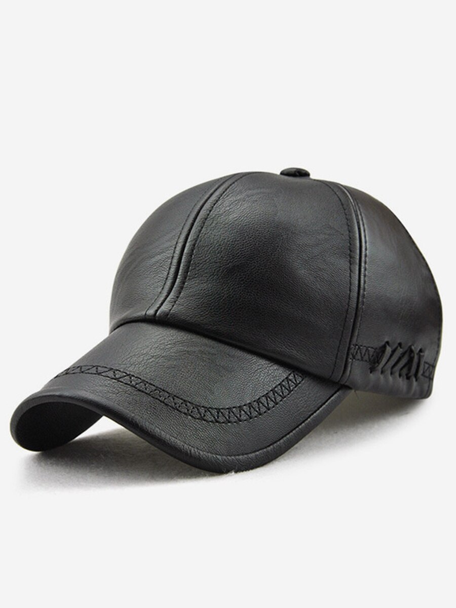 herbst Winter Dad Leder Hüte Neue Outdoor Freizeit Baseball Kappe Im Mittleren Alter und Alten männer Große Größe PU sport kappen 56-60cm