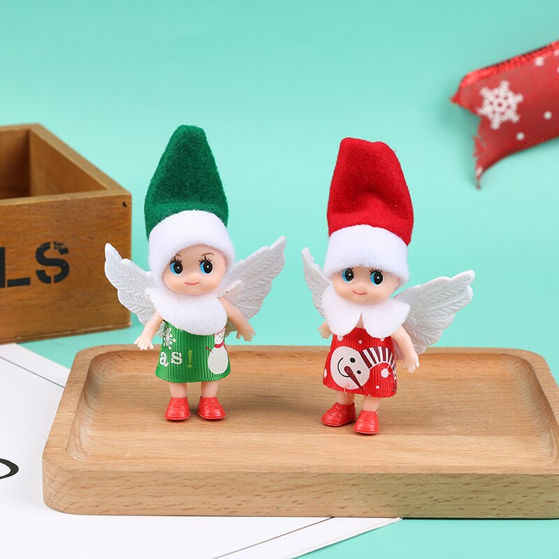 Bebé muñecas duende muñeco elfo de Navidad muñeca bebé de juguete con brazos móviles piernas Navidad muñecas de adorno de juguete