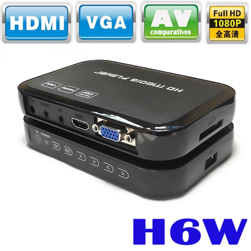 Mini lecteur multimédia Portable Full HD 1080p H6w prise en charge de l'hôte USB