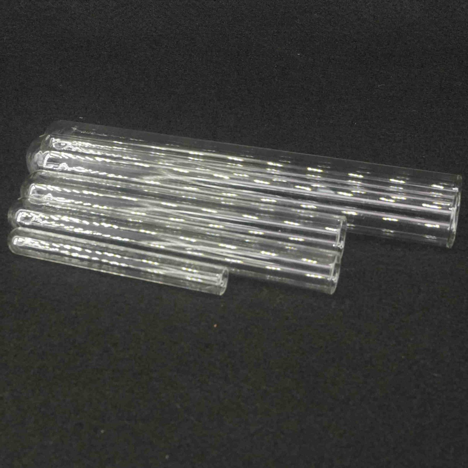 Lote (5) tubo de ensaio transparente de tamanhos múltiplos, tubo de ensaio de 10mm-18mm de diâmetro 75-180mm de comprimento de laboratório fundo redondo