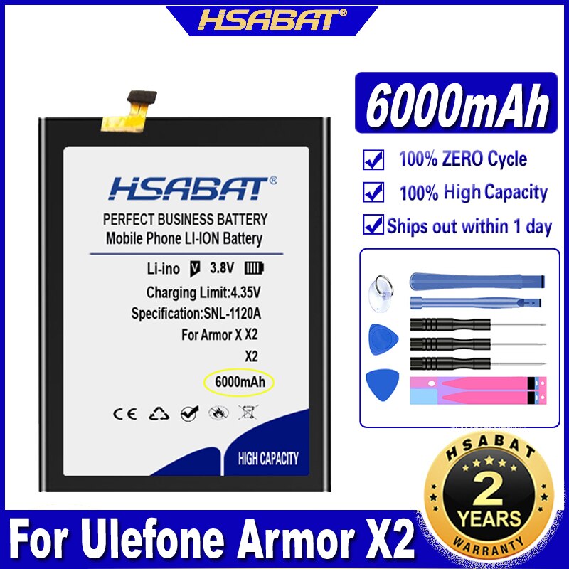 HSABAT-Batería Para Ulefone Armor 2, 3, 5, 3T, 3W, 6, 6E, 6S, 7, 7E, 8, 9, 9E, 11, X, X8, X6, 10, X2, X3, X5, X7, X7 Pro: for Armor X2