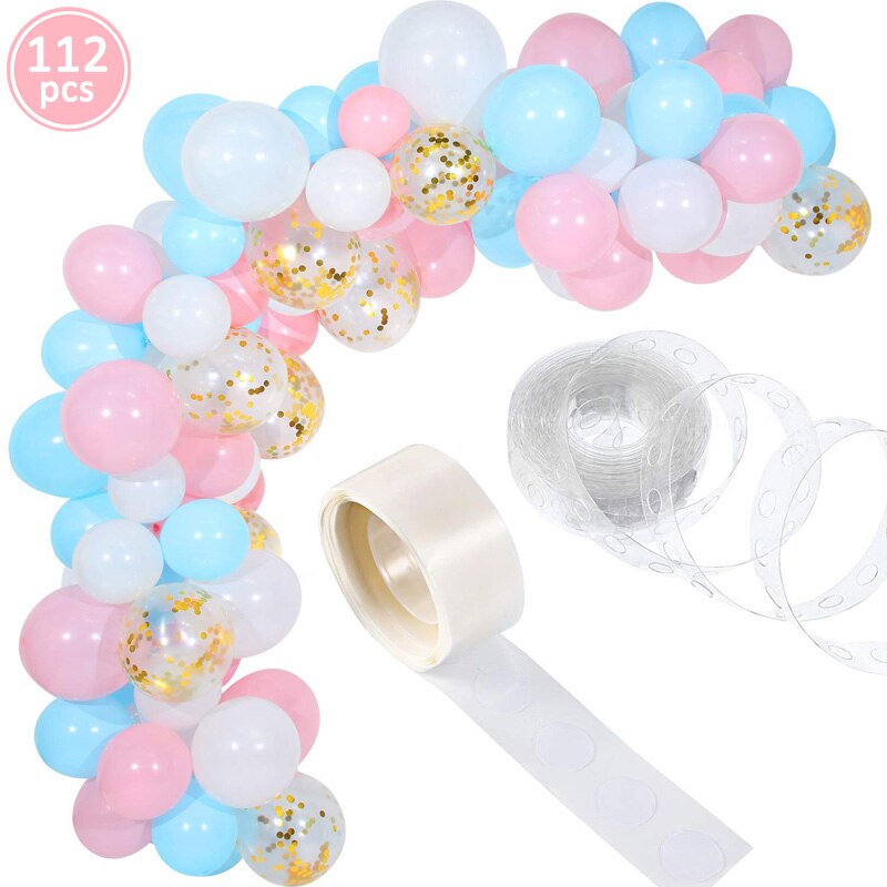 Confeti látex globos mixtos Banner primer Feliz cumpleaños 1 er niños bebé niño niña decoraciones mi 1 año suministros guirnalda: Color zafiro profundo