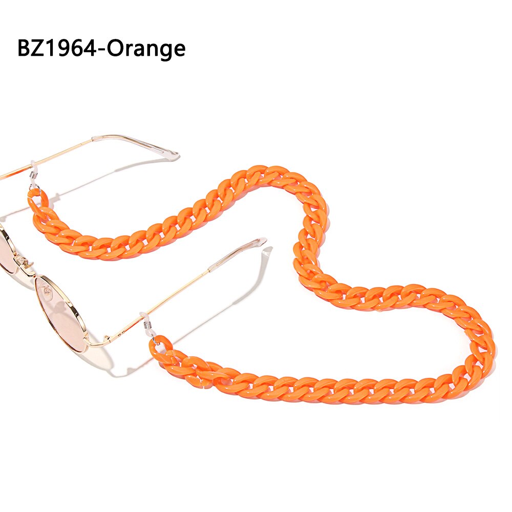 1Pc Acryl Glazen Ketting Zonnebril Keten Lanyard Ketting Brillen Retainer Brillen Houder Strap Eyewear Accessoires: BZ1964-Orange