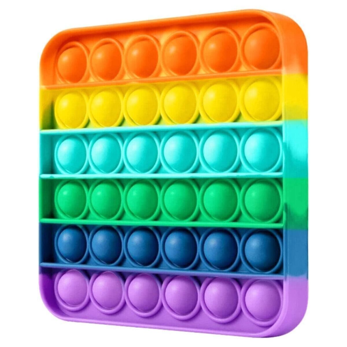 Speelgoed Pop Het Push Bubble Fidget Speciale Pop Zintuiglijke Speelgoed Mentale Stress (Rainbow Kleur Vierkante)