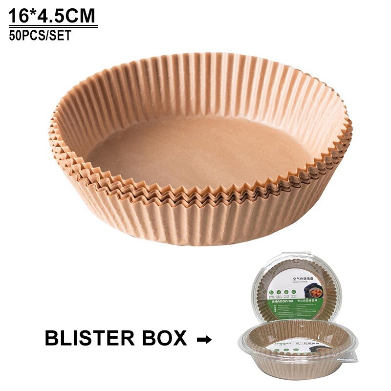 50 stk olietæt aluminiumsfolie blikboks airfryer engangspapir liner non-stick dampkurv køkkenværktøj grill dryp pande bakke: 50 stk som set