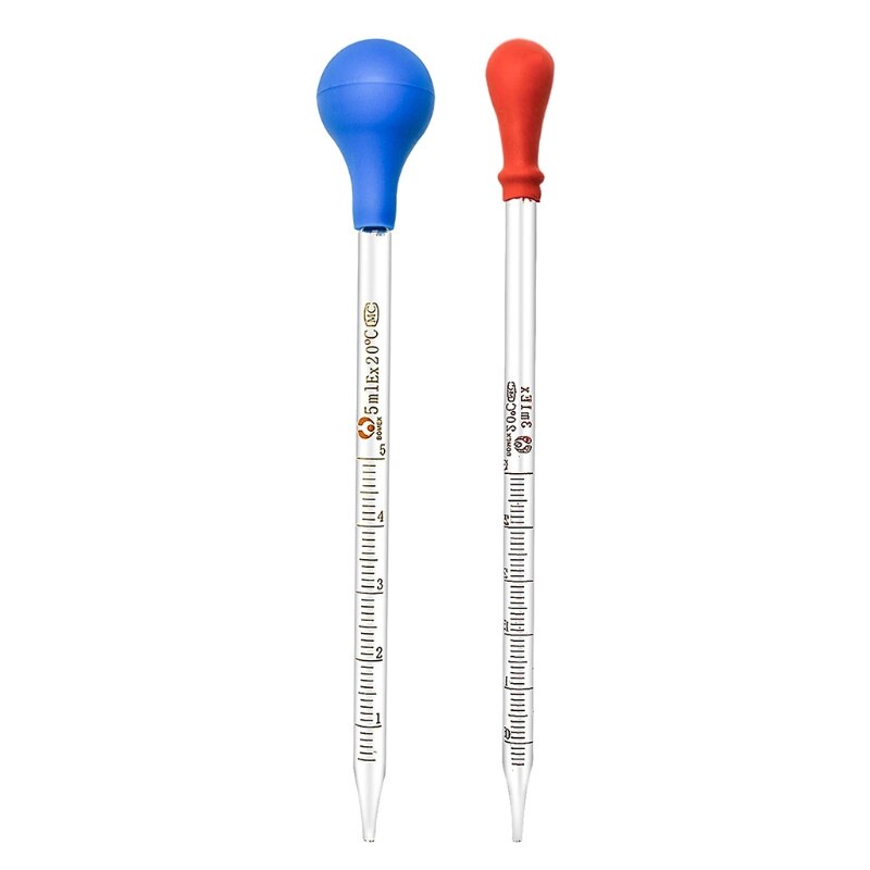 Glass Pipettes Graduated Cylinder Set Glass Graduated Dropper Pipette Glass Graduated Cylinder w/ Glass Rod 85DD