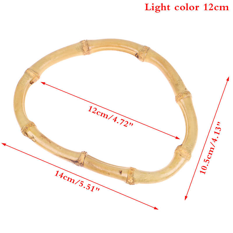 Sac à main rond en bambou, 12cm/15cm, en bois, pour remplacement, accessoires de bricolage: Or et de lumière