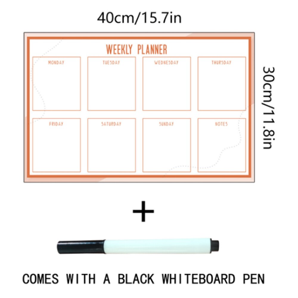 Wekelijkse Plan Whiteboard Stickers Kan Wissen Markers Whiteboard Voor Notities Bericht Maaltijd Koelkast Stickers