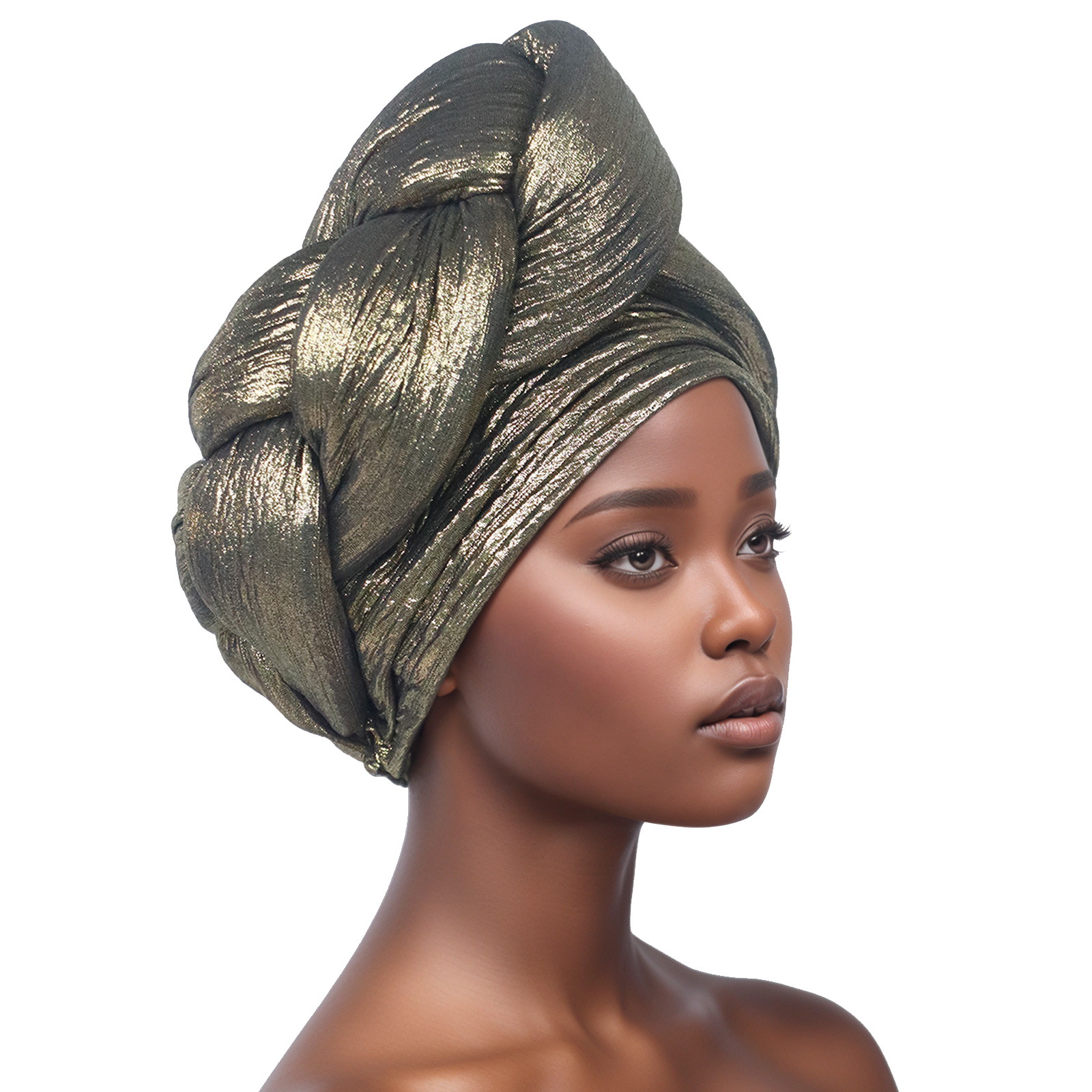 Exaggerated Big Braid Turban Cap for Women African Lady Head Wraps Nigeria Autogele Headtie Wedding Party Headgear Turbante: Dusty Pink