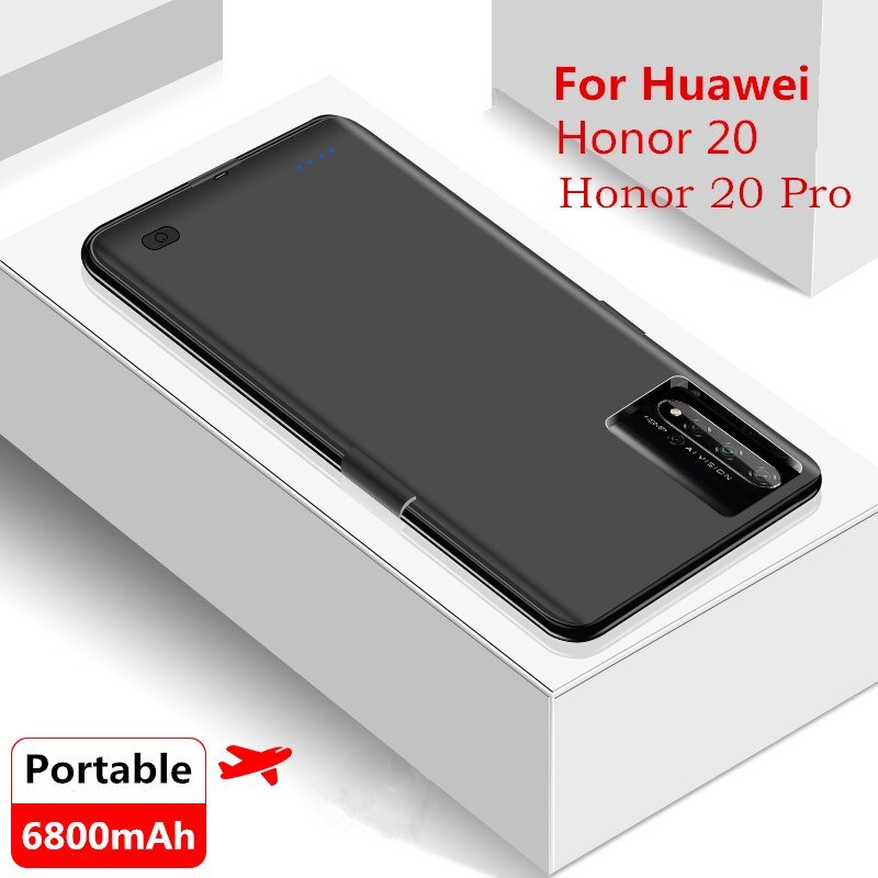 Funda de carga de batería de 6800mAh para Huawei Honor 20 Pro, funda de batería portátil, cargador de batería, funda para Huawei Honor 20