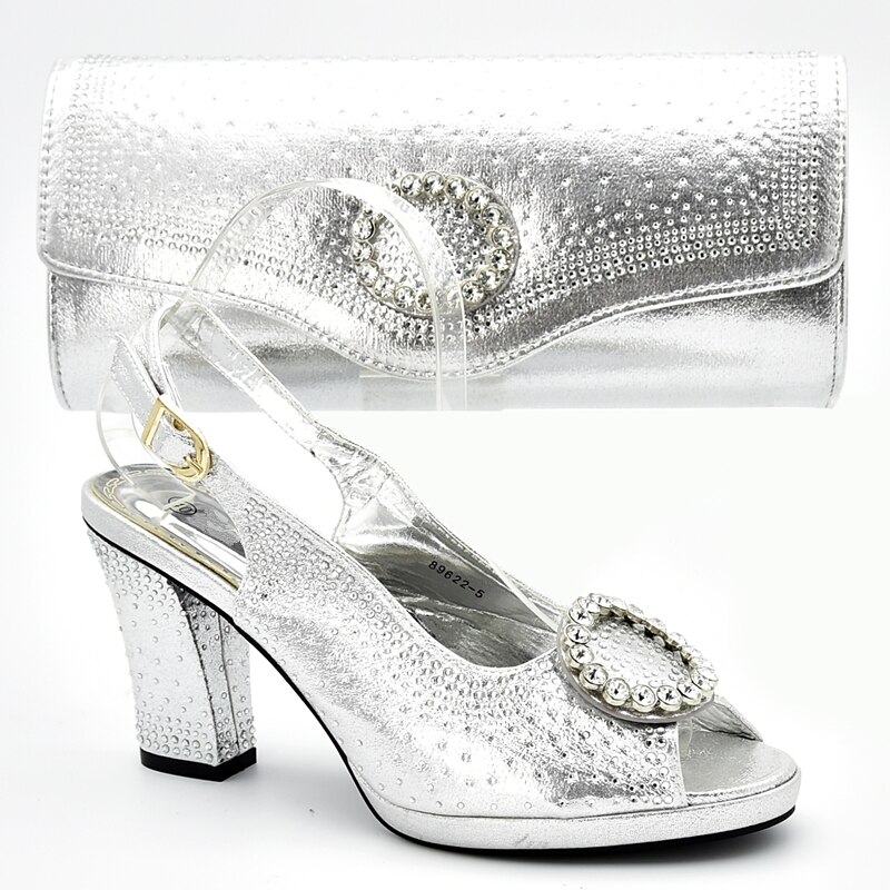 Neue Italienische Schuhe mit Passenden Taschen Set Verziert mit Strass Afrikanische Schuhe und Tasche Set für Party Frauen Schuhe Sommer