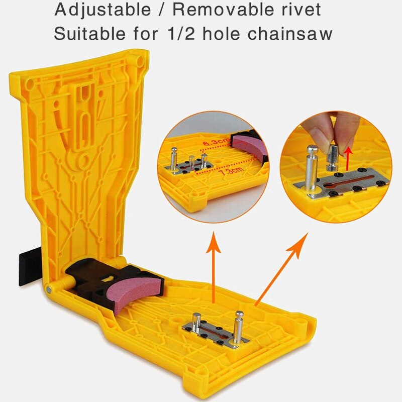 Afilador de dientes de motosierra portátil, afilador de cadena, sierra de plástico, montaje de barra, molienda rápida para afilar motosierra, herramientas de carpintería