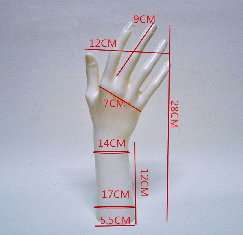 1pc mannequin hånd arm display base kvindelige handsker smykker model stativ kort hvid 11 tommer