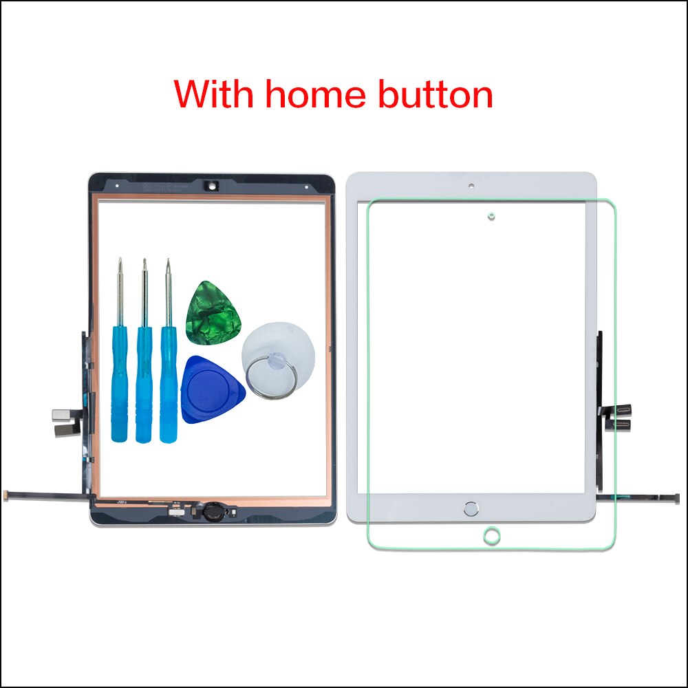 Voor Ipad 9th 10.2 &quot Touch Screen Digitizer Glas A2602 A2603 A2604 A2605 Met Lijm, tool Kit + Gehard Glas: white