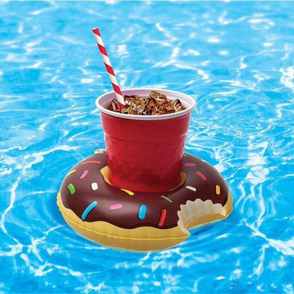 Coaster Inflatable PVC Donut Lemon Watermelon Pineapple Crab Love Cup Holder Inflatable Water Floating Cup Holder