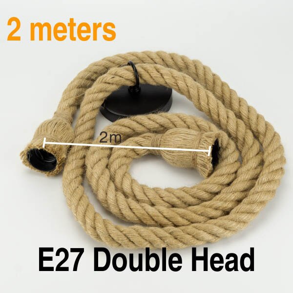 Retro Decorative Rope E27 Hanging Lamp Holder 1m 1.5m 2m Socket E27 Lamp Base Bulb Holder Chandelier Connector Adaptor Cable