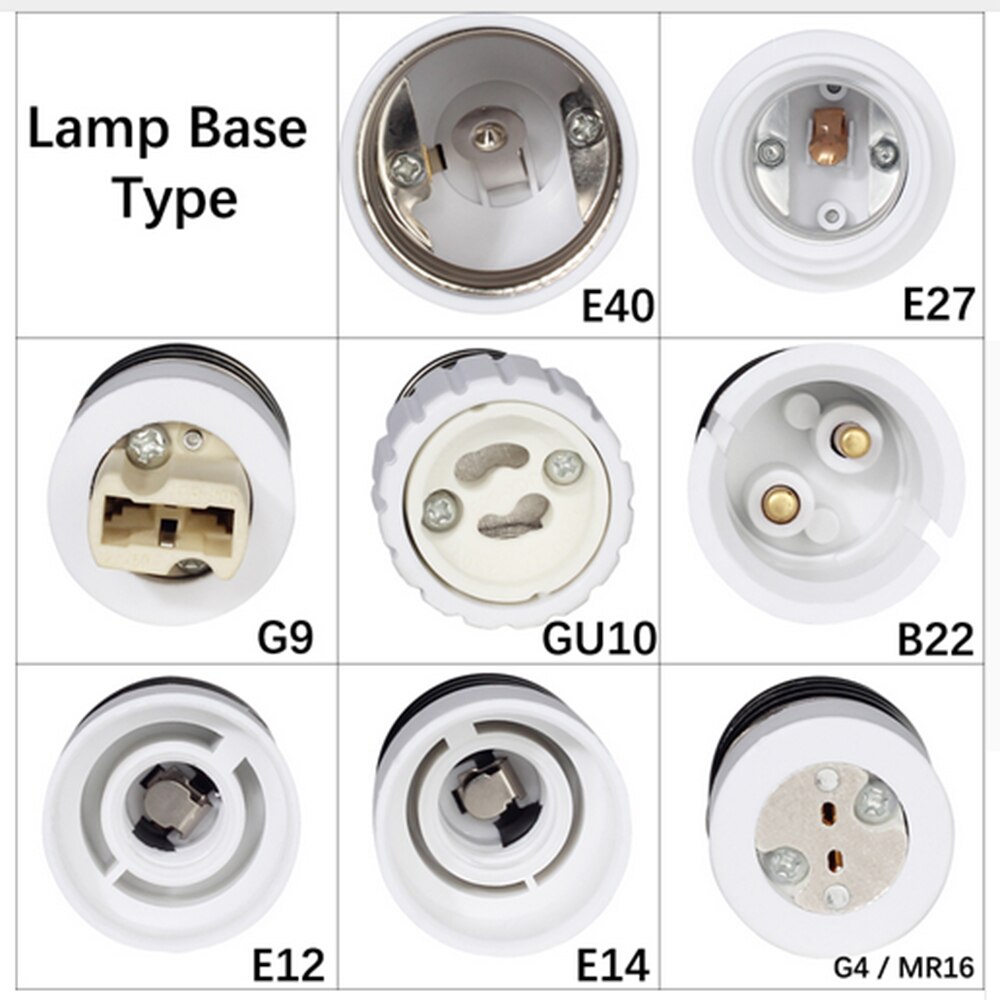 Lamp Converter E27 Male naar E12 E14 E40 B22 MR16 G9 GU10 Vrouwelijke Lamp Socket Lamp Base Uitbreiden Adapter