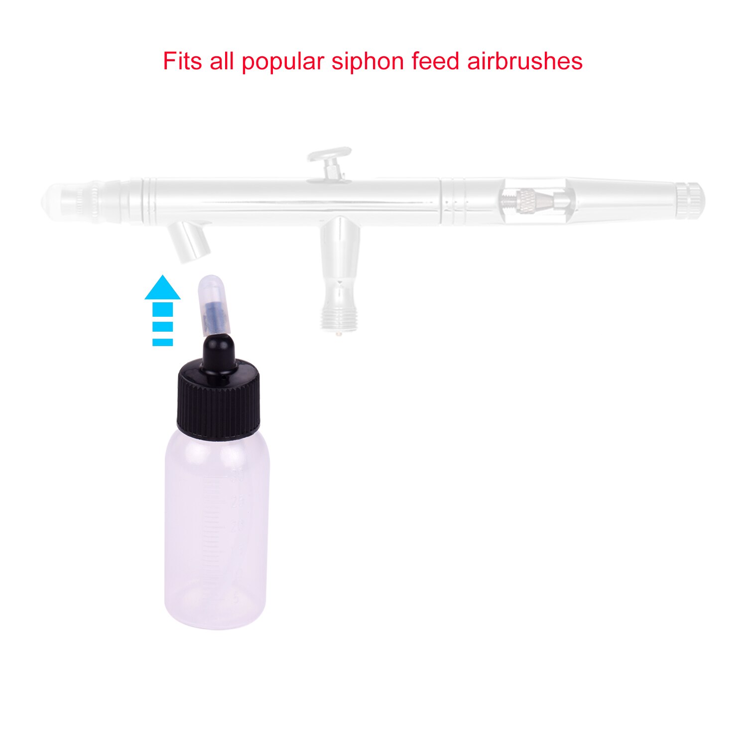 10-Pack 1.2 Oz (35cc) Airbrush Paint Storage Bottles - Leak-Proof With Scale, Steel Ball & PP Jar For Siphon Feed