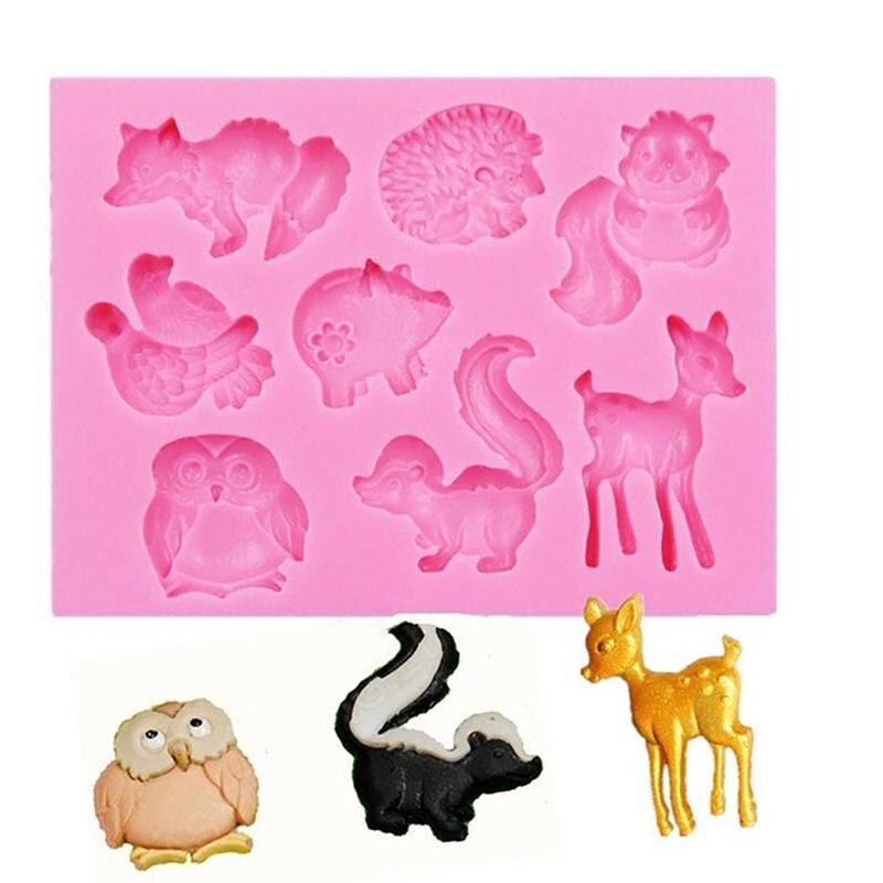 Diy Cartoon Herten Siliconen Cakevorm Bos Dier Fondant Cupcake Gereedschap Cake Decorating Cake Mallen Mallen Fondant D2J3