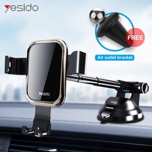 Yesido teleskop Gehärtetem Glas Schwerkraft Auto Telefon Halter Air Vent Auto Halterung Für iPhone X XS Samsung S10 Mobile auto Stehen