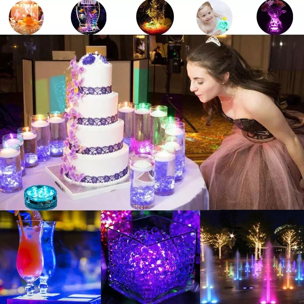 IP68 Waterdicht Zwembad Licht Rgb Led Kleurrijke Onderwater Verlichting Vijver Dompelpompen Lamp Voor Bruiloft Feest