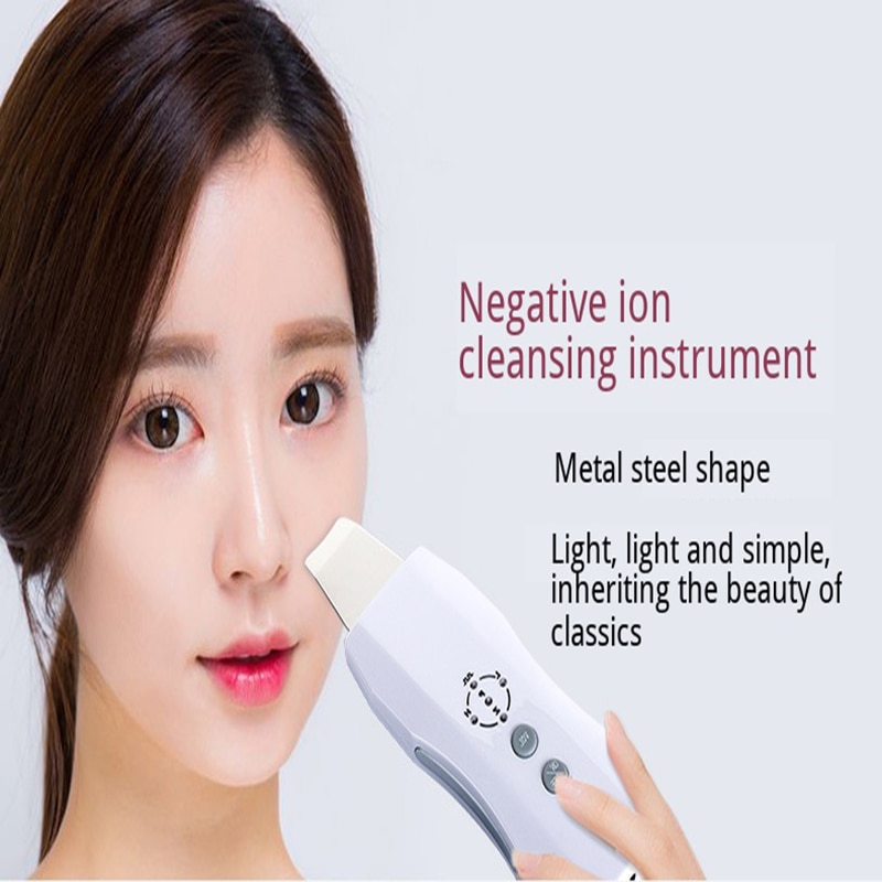 Ultrasonic Vibration Face Care Tools Negative Ion Face Beauty Device Remove Blackheads Skin Scrubber Cleansing Massage Machine
