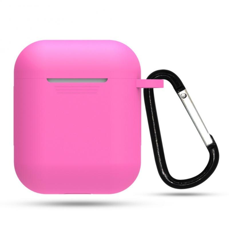 Mini Soft Silicone Case For Apple Airpods 1/2 Shockproof Cover For Apple AirPods 2/1 Earphone Cases for Air Pods Protector Case: 12 Rose Red