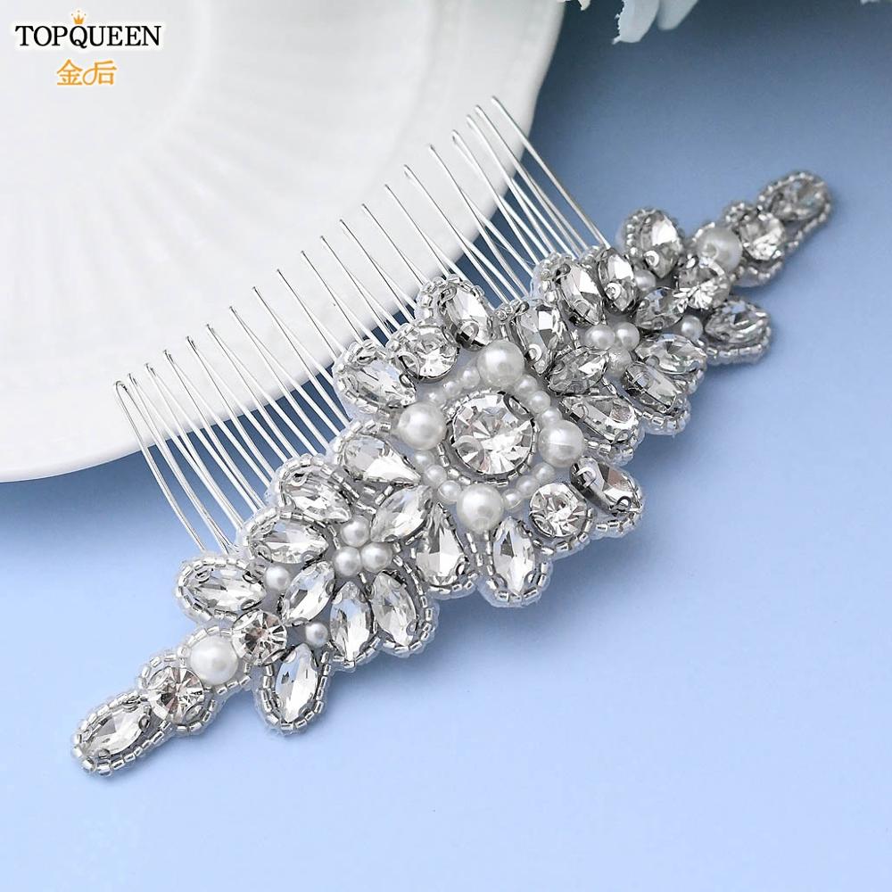TOPQUEEN H270 Diamond Headbands Luxury Hair Accessories Comb Hairdress with crystal Bridal Comb Wedding Bridal Headwear