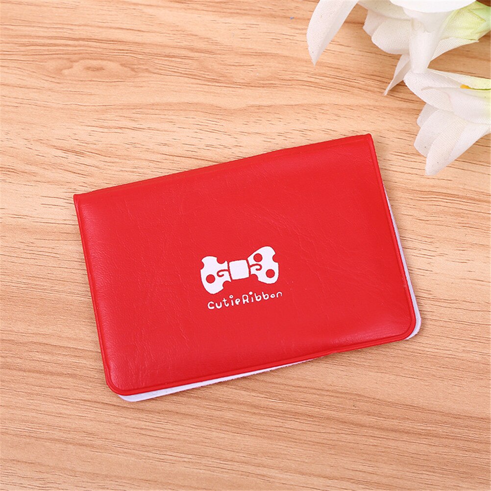 1Pc Pu Leer Functie Bits Card Case Visitekaarthouder Mannen Vrouwen Credit Paspoort Card Bag Id Passport Card portemonnee: Red