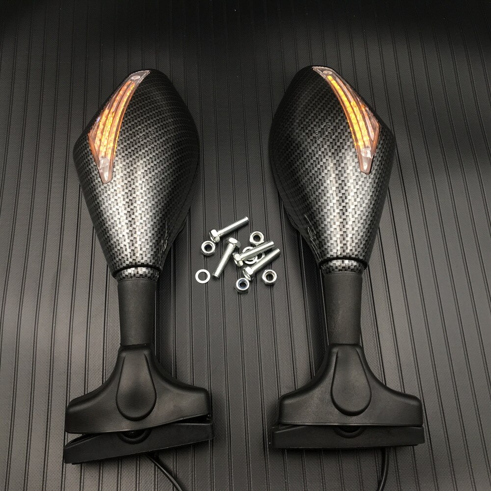 Espejos retrovisores LED para motocicleta, luces intermitentes para Hyosung GT125R, GT250R, GT650R, Kawasaki Z750S, Ninja 250R, 650R
