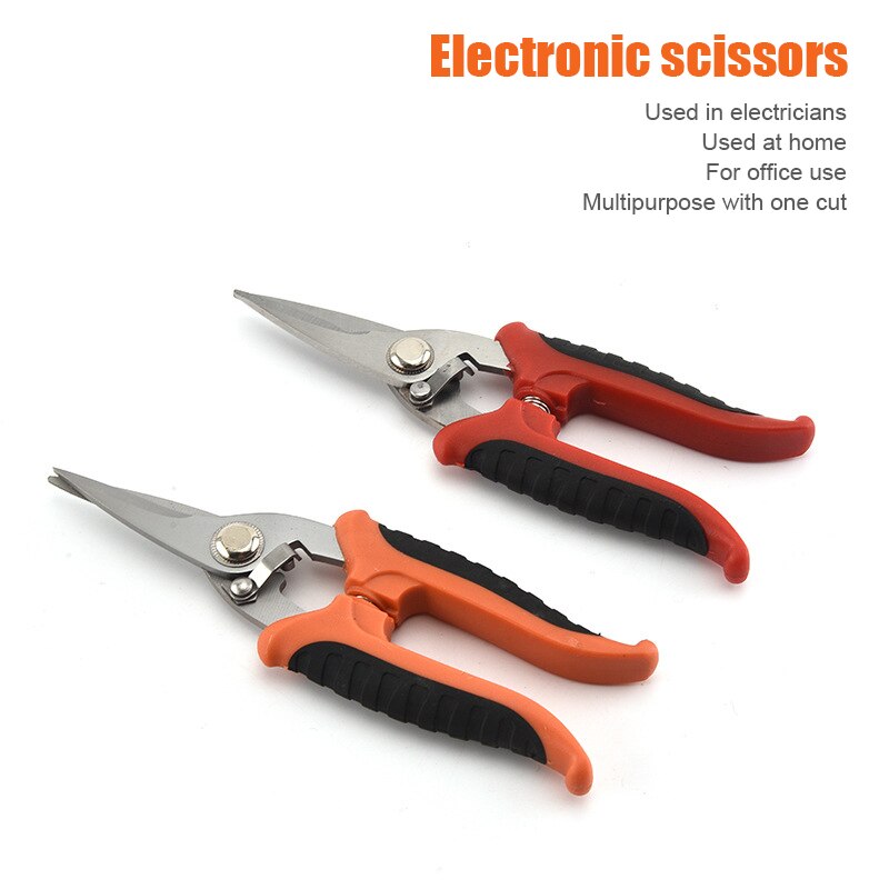 Multifunction Metal Scissors Cable Stripping Shears Stainless Steel Wire Cutter Crimpper Wire stripper Cutting Crimping Tool