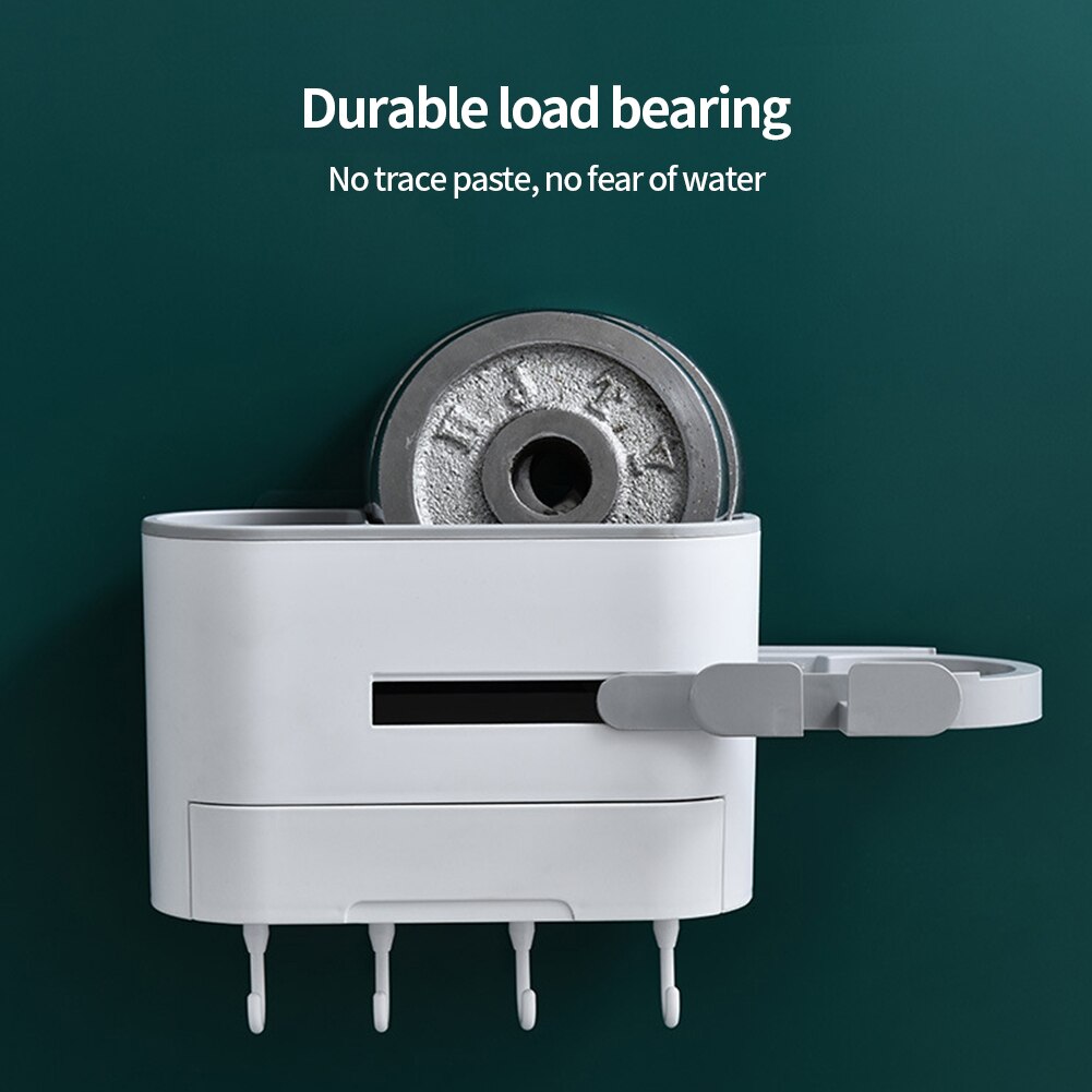 Multifunctional Wall-Mounted Hair Dryer Storage Rack Drawer Hair Dryer Rack Wall-Mounted Cosmetics Household Bathroom Decoration