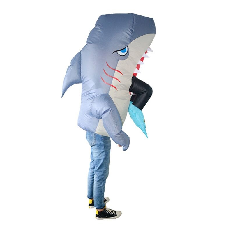 Aufblasbares Piranha-hai-kostüm für erwachsene, lustiges aufblasbares Outfit für halloween, cosplay und kostümpartys