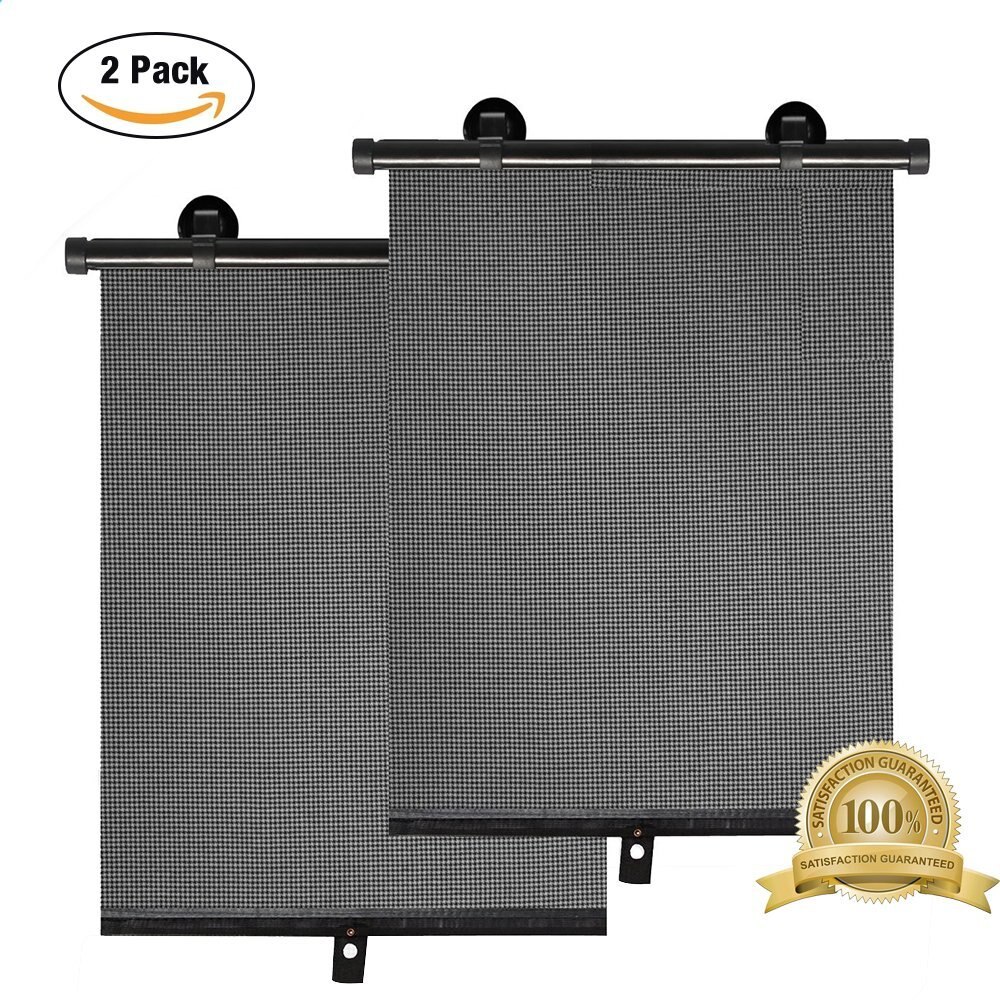 2 uds. Parasol enrollable para ventana de coche, persianas, Protector de pantalla para ventana Solar de coche, cortina de protección Solar, Protector para ShadeVisor, cubierta de malla