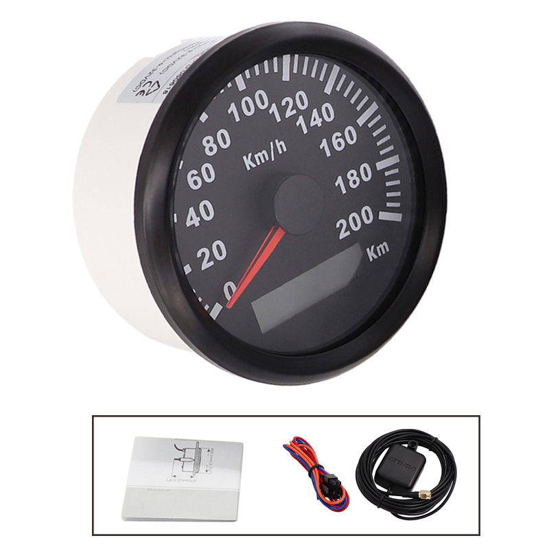 85 Mm Superieure Digitale Snelheidsmeter Gps Speed Gauge Kilometerstand 200KMH 120KMH Voor Atv Utv Motorfiets Marine Boot