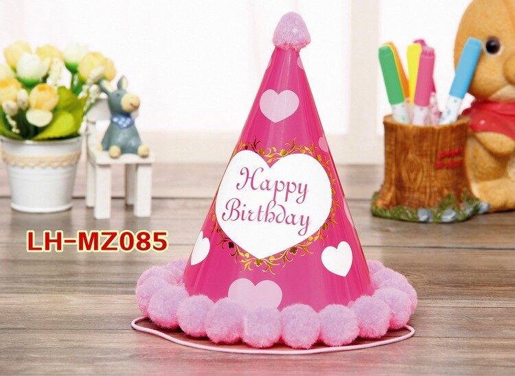 Bursdag låve låve regnbue bursdagsfest lue chlid krone dekorasjon papir lokk tegneserie mønster festival fargerik lue: Mørkegrå